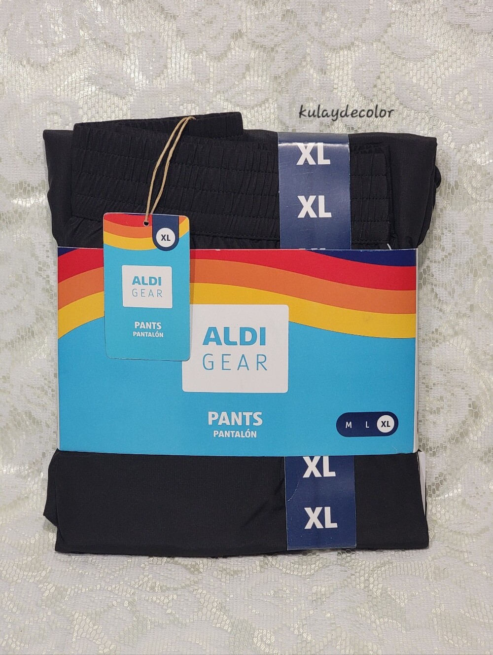 ALDI GEAR XL Black Jogger Pants Elastic Waistband Athletic Lounge Sweatpants NWT